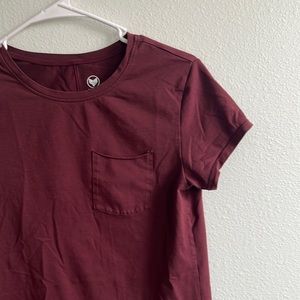 Maroon Pocket Scoop T-Shirt